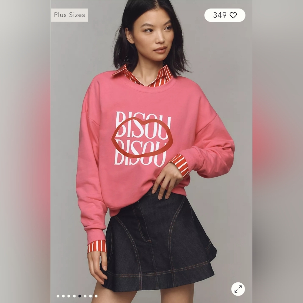 NWT 💋 💋 Bisou Bisou Sweatshirt by Jordan Nickson, size XS - Picture 5 of 13